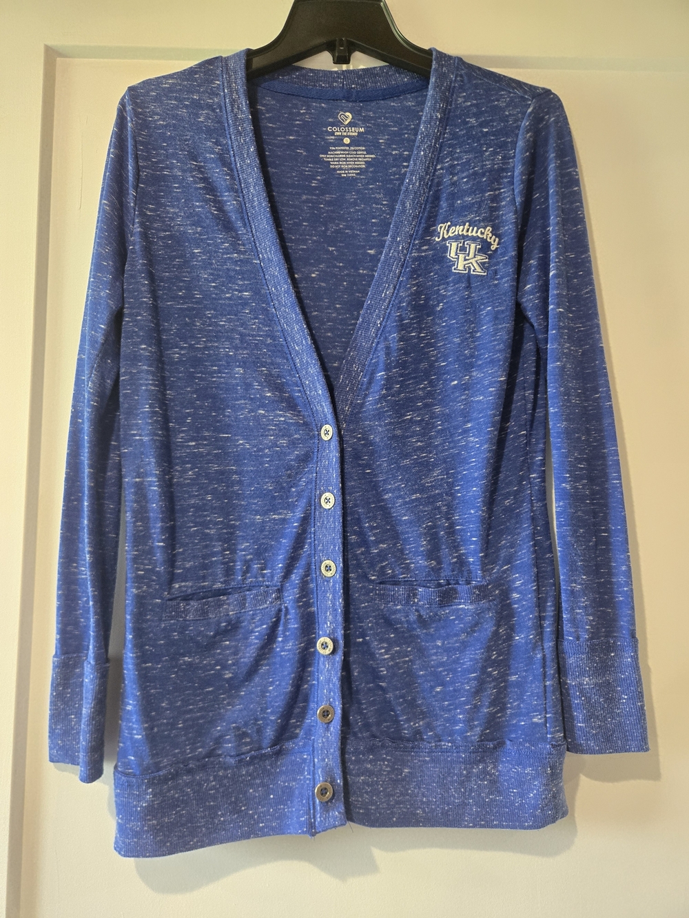 Colosseum Heathered University Of Kentucky V-Neck Button Front Cardigan